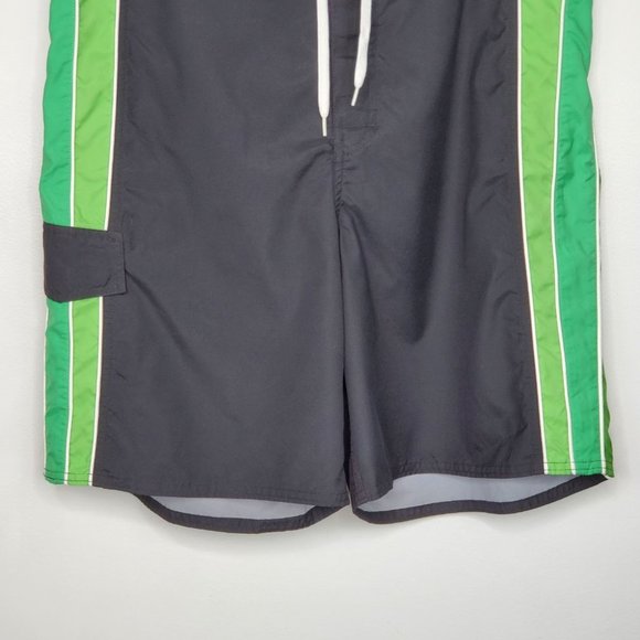 GAP Black Green Activewear Beach Wear Water Sports Board Shorts Size 35 - Picture 3 of 10
